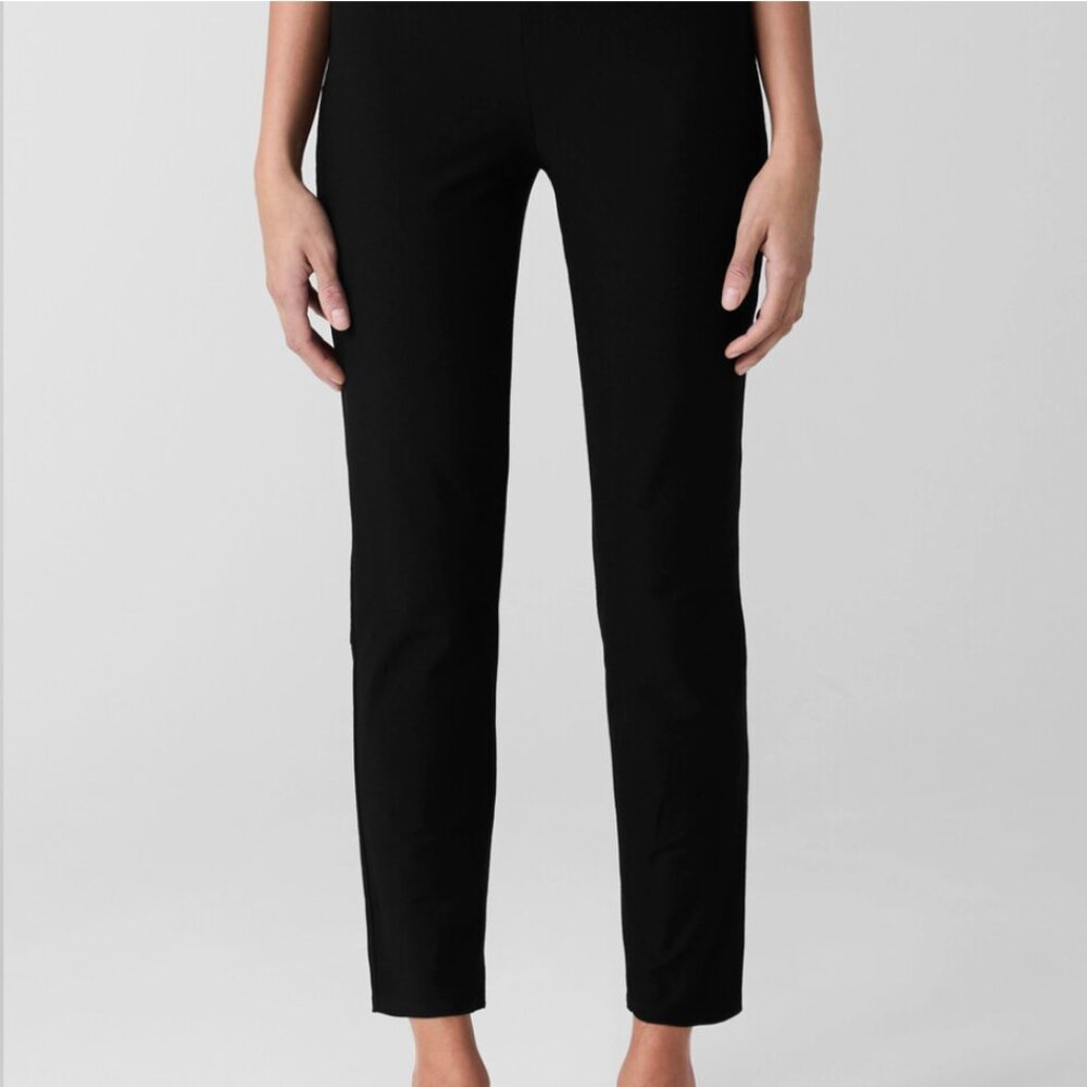 Eileen Fisher Washable Stretch Crepe High-Waisted Pant, Size XXS